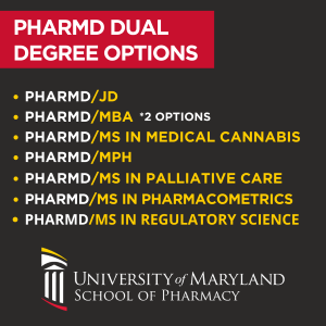 The list of dual degrees with the PharmD.